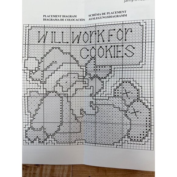 Janlynn Wizzers Counted Cross Stitch Chart "Will Work For Cookies" Santa Design - Picture 2 of 2